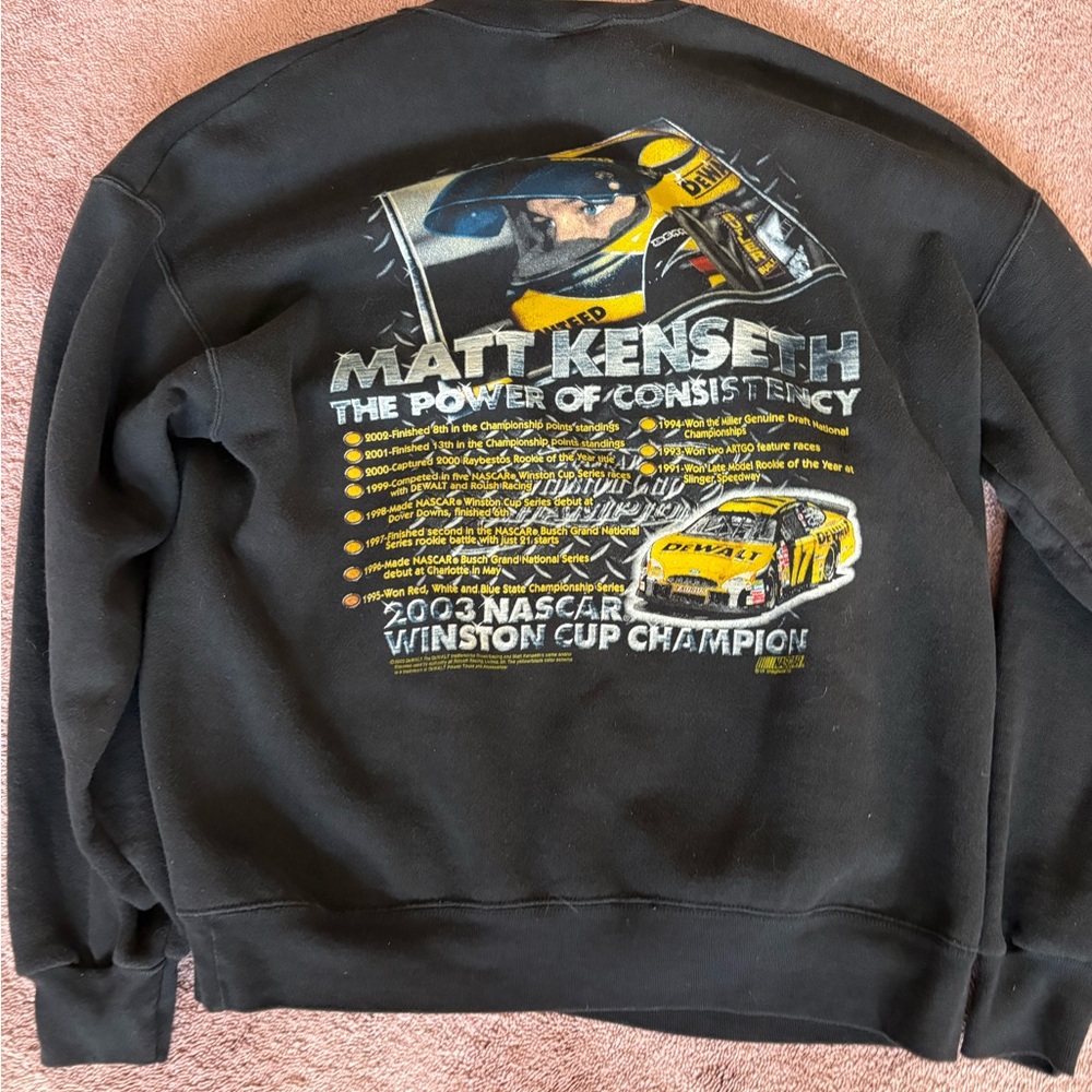 Vintage 2003 Matt Kenseth NASCAR Crewneck Black - Picture 4 of 5